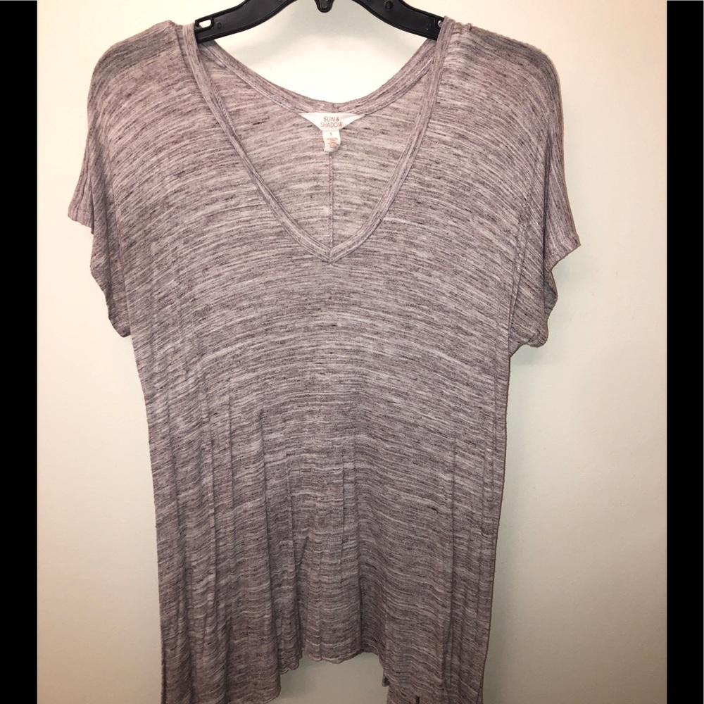 Sun & Shadow Purple V-neck Top